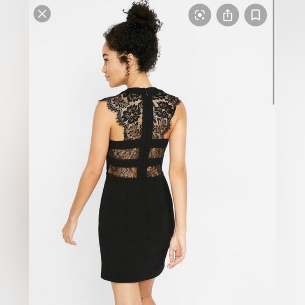 New Express Sleeveless Lace Yoke Sheath Dress